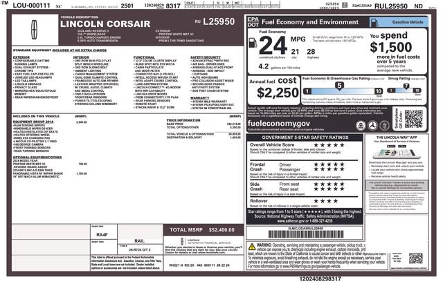 Used 2024 Lincoln Corsair Reserve w/ Equipment Group 201A image 6
