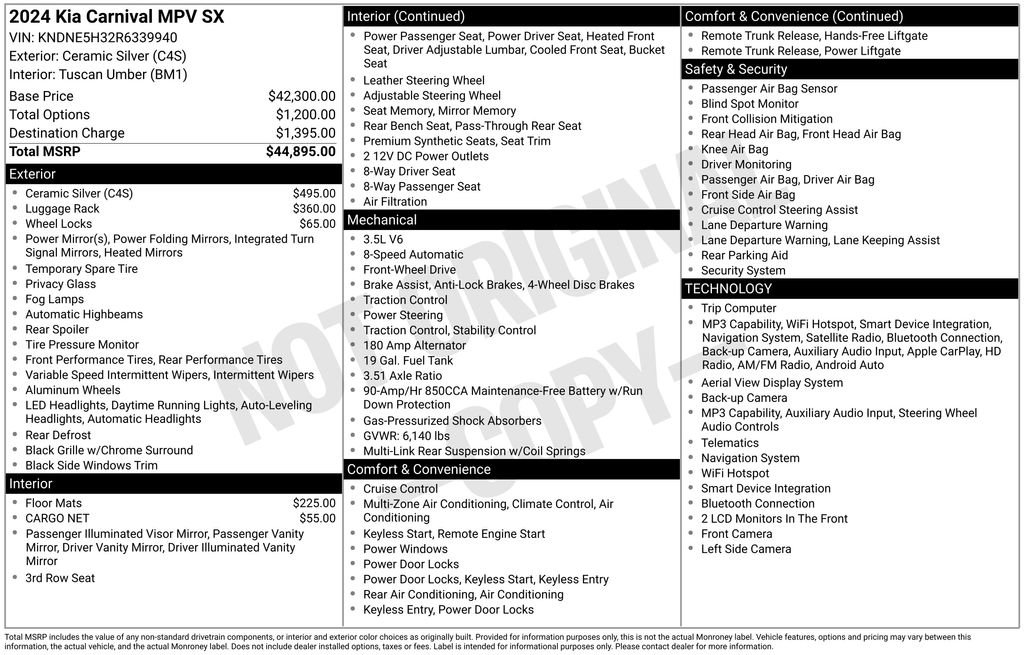 Used 2024 Kia Carnival SX FWD image 6
