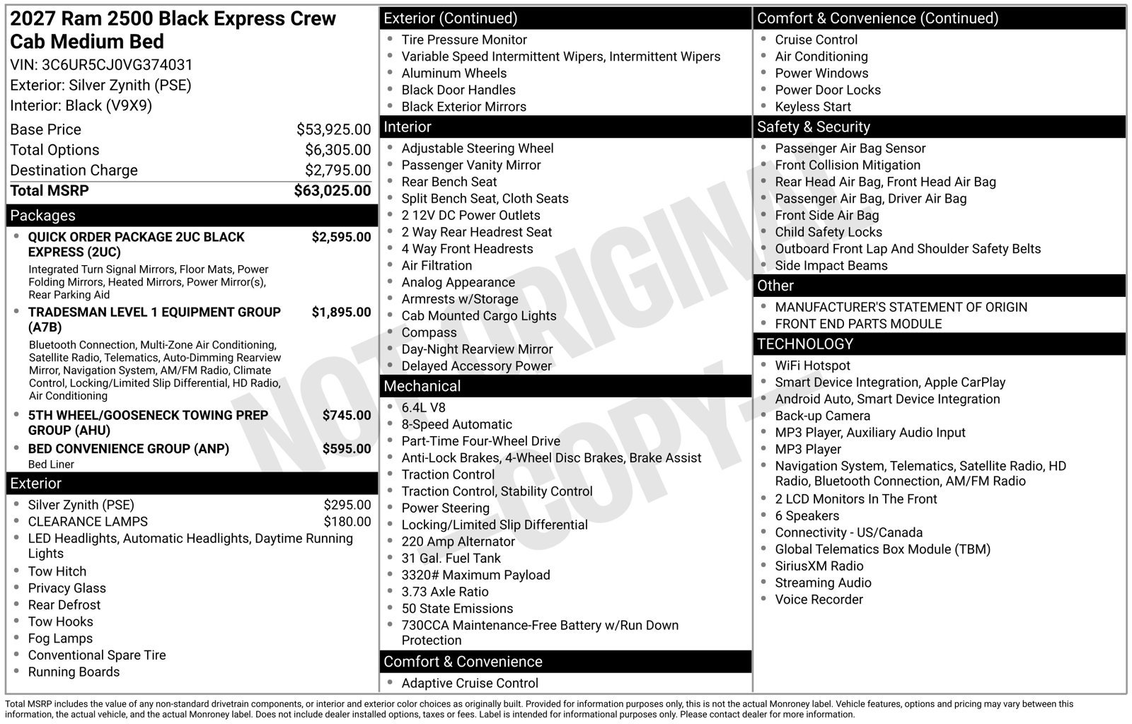 New 2027 RAM 2500 Tradesman AWD/4WD image 26