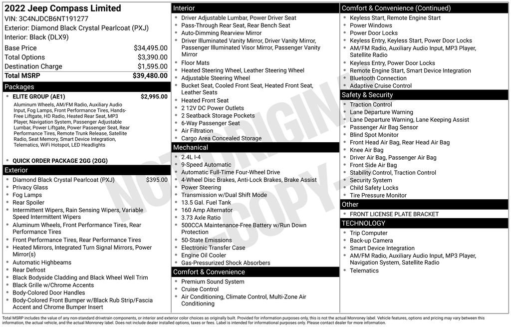 Certified 2022 Jeep Compass Limited w/ Elite Group image 45