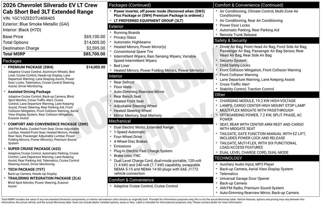 New 2026 Chevrolet Silverado EV LT w/ Premium Package image 4