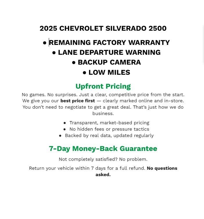 Used 2025 Chevrolet Silverado 2500 W/T w/ WT Convenience Package image 2