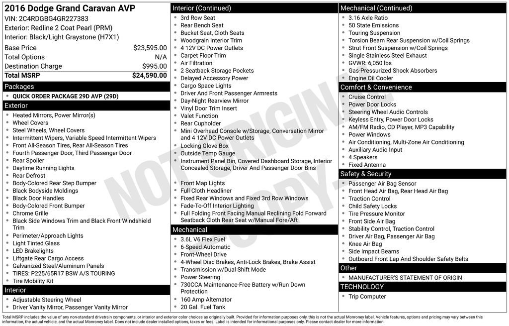 Used 2016 Dodge Grand Caravan American Value Package FWD image 4