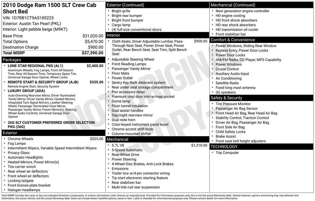 Used 2010 Dodge Ram 1500 Truck SLT w/ Lone Star Regional Pkg RWD image 5