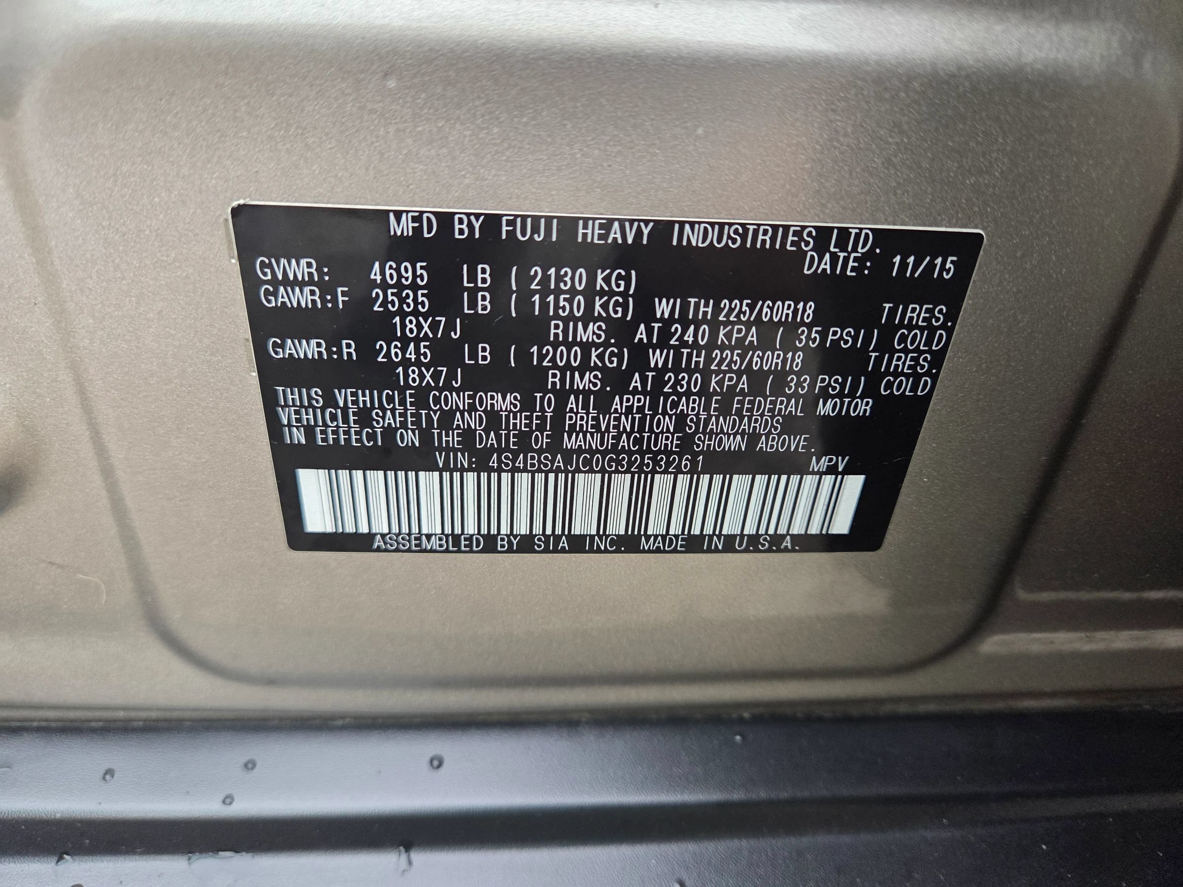 Used 2016 Subaru Outback 2.5i Limited AWD/4WD image 13