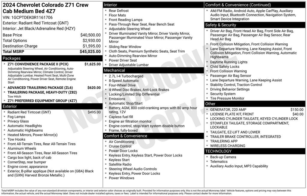 Used 2024 Chevrolet Colorado Z71 w/ Z71 Convenience Package 2 AWD/4WD image 3