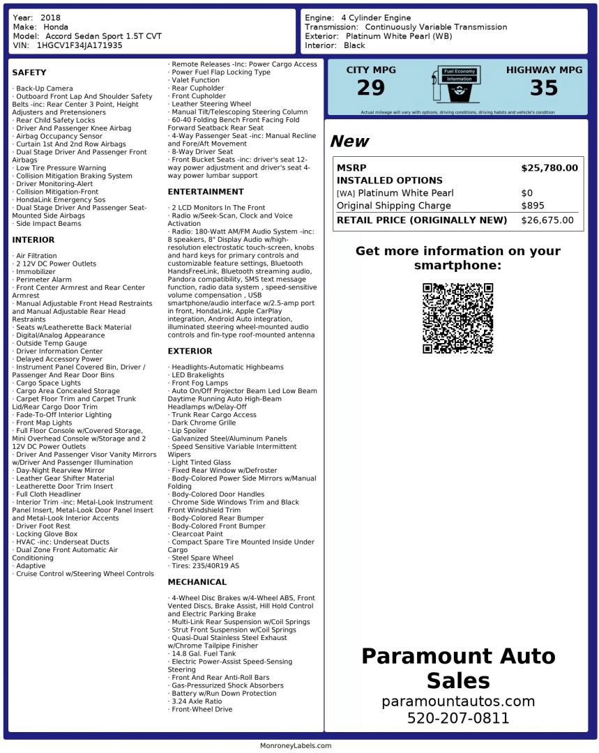 Used 2018 Honda Accord Sport image 2