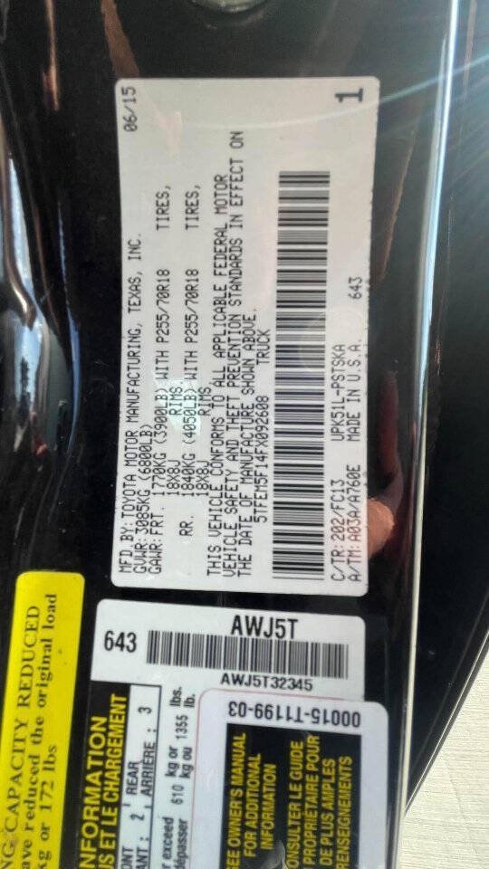 Used 2015 Toyota Tundra SR5 w/ SR5 Upgrade Package RWD image 24