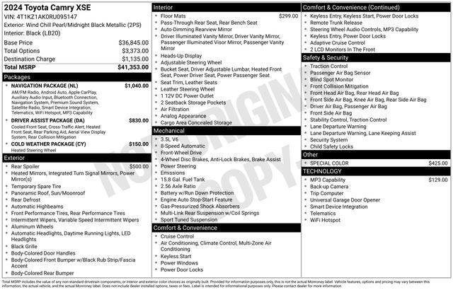 Used 2024 Toyota Camry XSE w/ Navigation Package FWD image 15