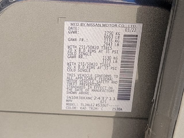 Used 2022 Nissan Pathfinder Platinum w/ Cargo Package AWD/4WD image 21