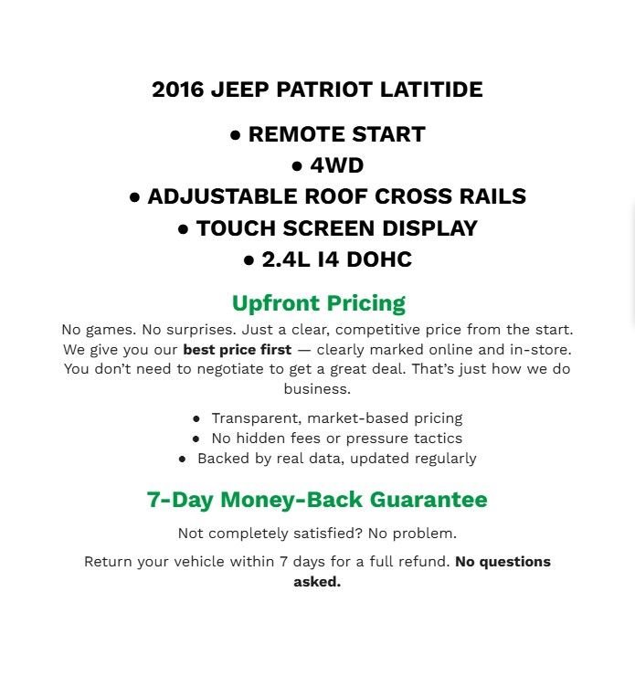 Used 2016 Jeep Patriot Latitude image 2