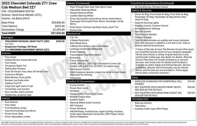 Certified 2022 Chevrolet Colorado Z71 image 36