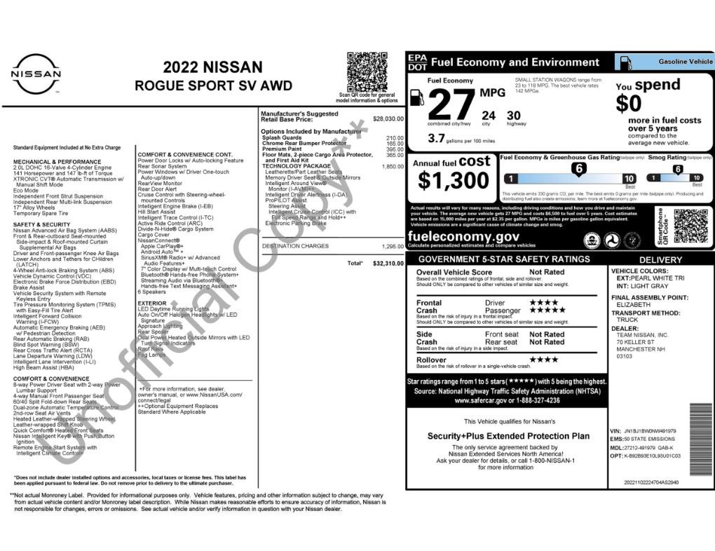 Used 2022 Nissan Rogue Sport SV w/ Technology Package image 2