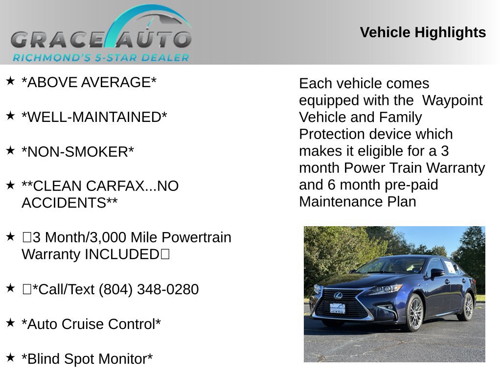 Used 2018 Lexus ES 350 w/ Luxury Package w/Wood Trim FWD image 2