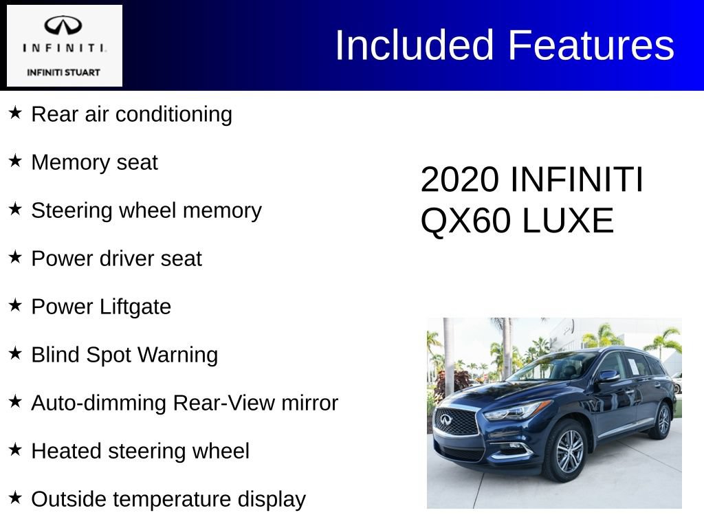 Certified 2020 INFINITI QX60 Luxe FWD image 4