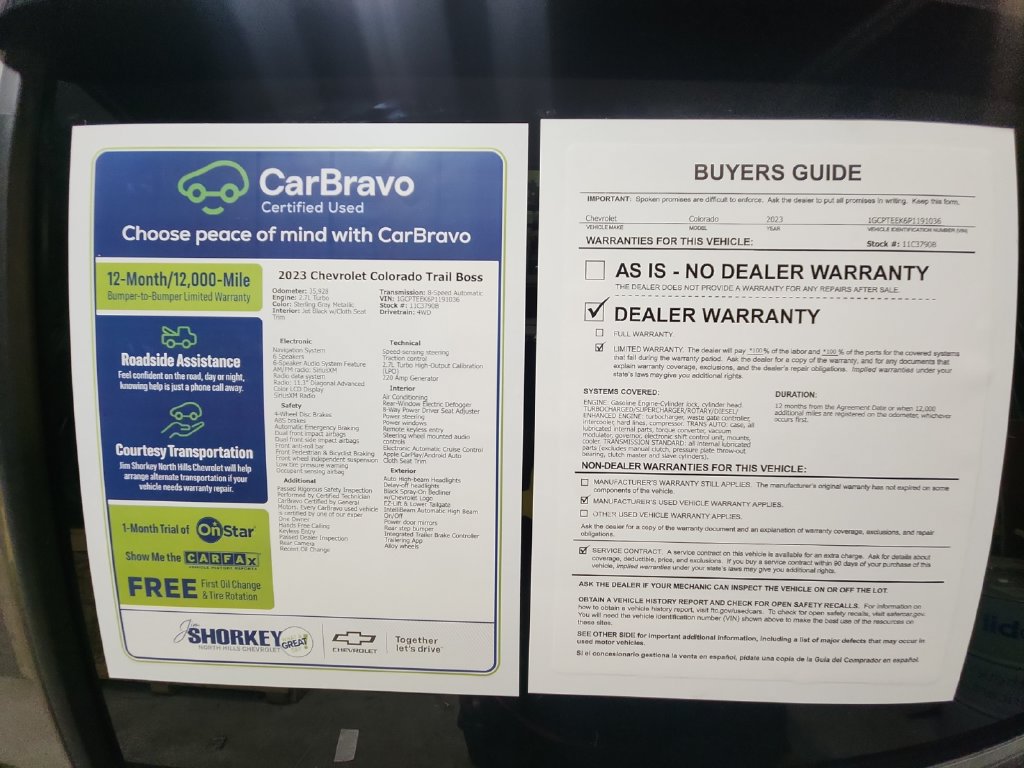 Certified 2023 Chevrolet Colorado Trail Boss w/ Advanced Trailering Package AWD/4WD image 33