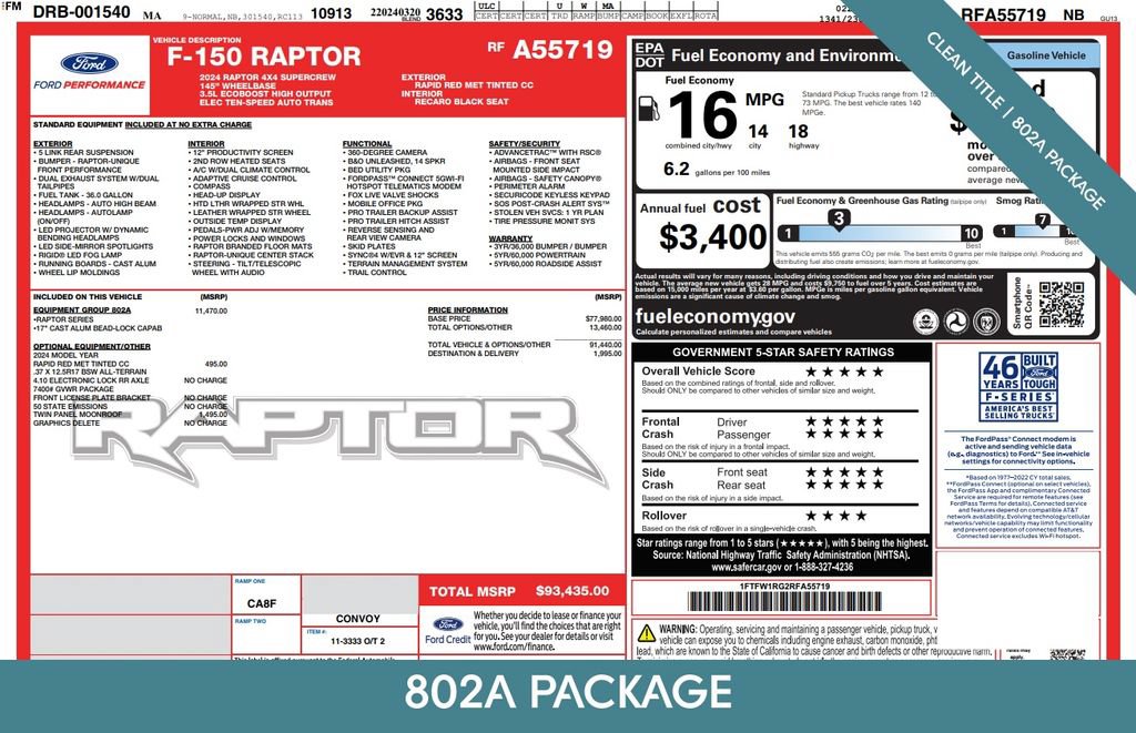 Used 2024 Ford F150 Raptor AWD/4WD image 2