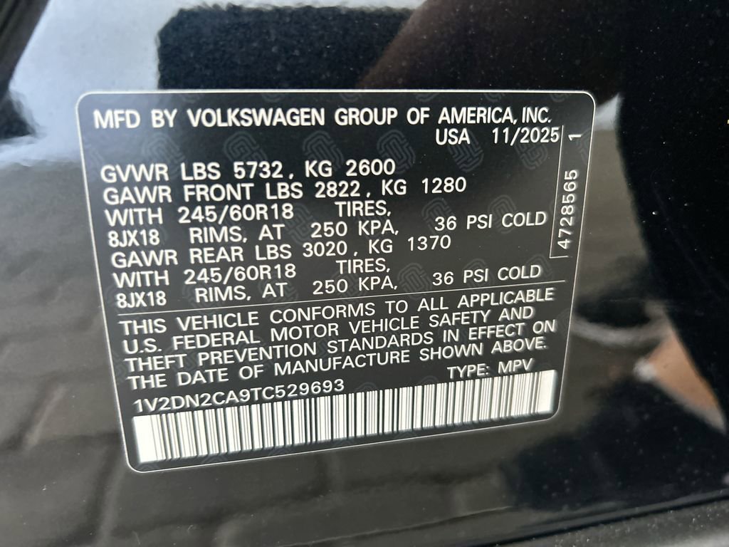 New 2026 Volkswagen Atlas SE image 50