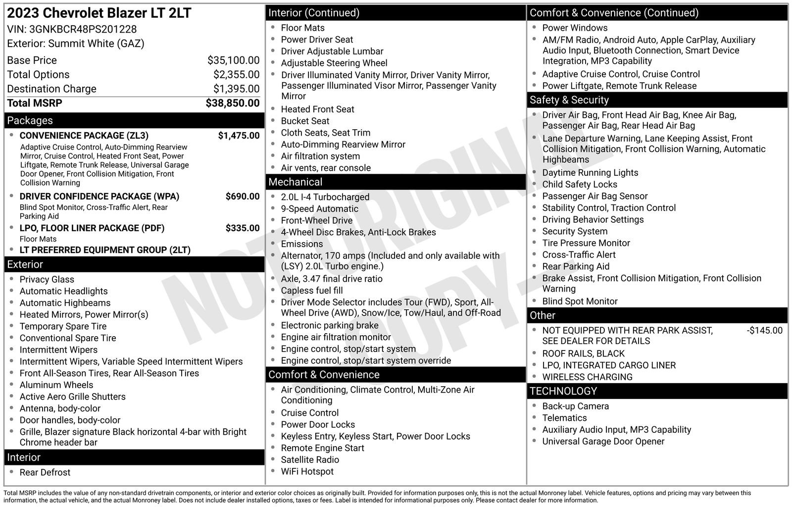 Used 2023 Chevrolet Blazer LT w/ Convenience Package FWD image 35