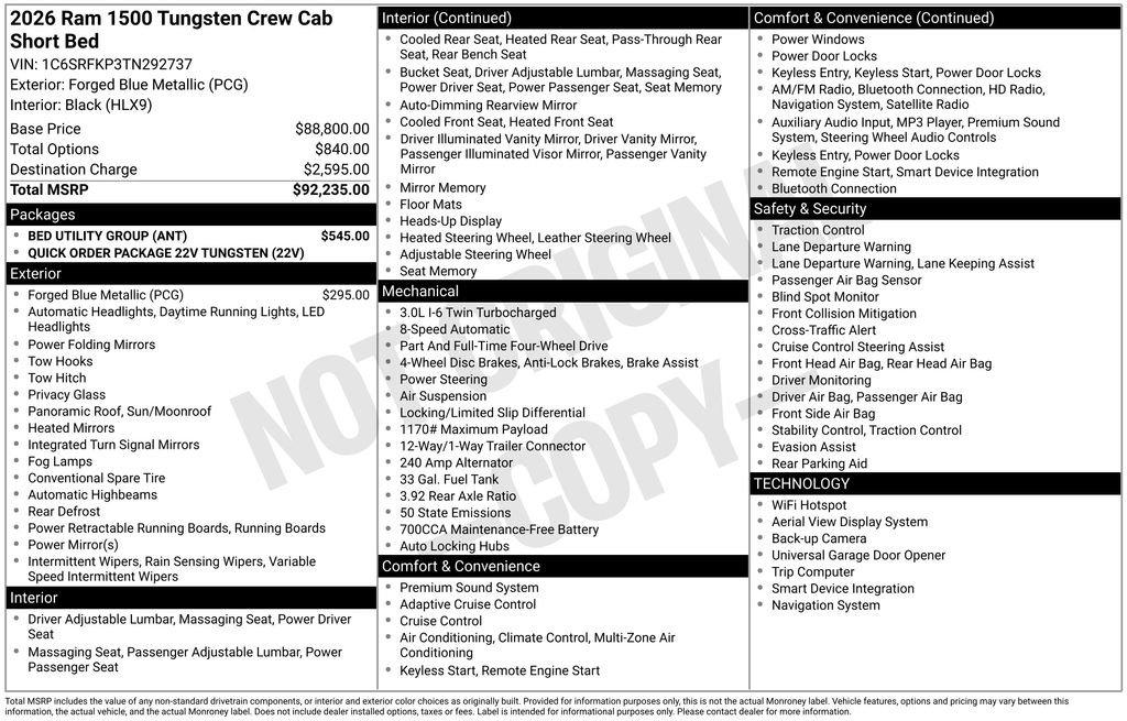 New 2026 RAM 1500 Tungsten w/ Bed Utility Group image 6