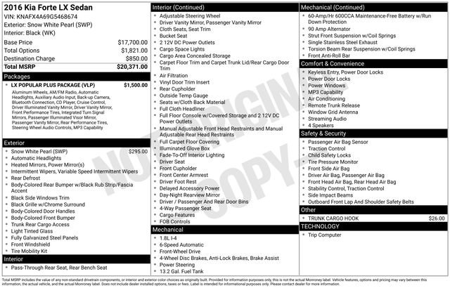 Used 2016 Kia Forte LX w/ LX Popular Plus Package FWD image 11