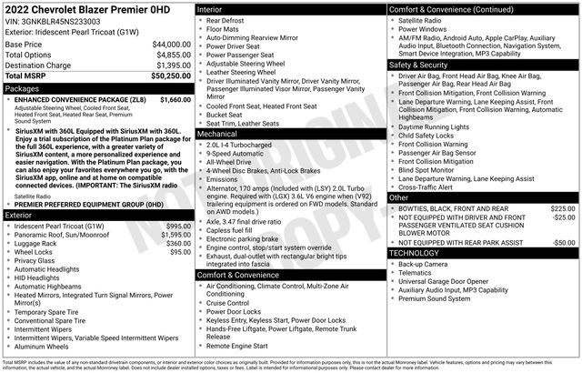 Used 2022 Chevrolet Blazer Premier w/ Enhanced Convenience Package AWD/4WD image 9