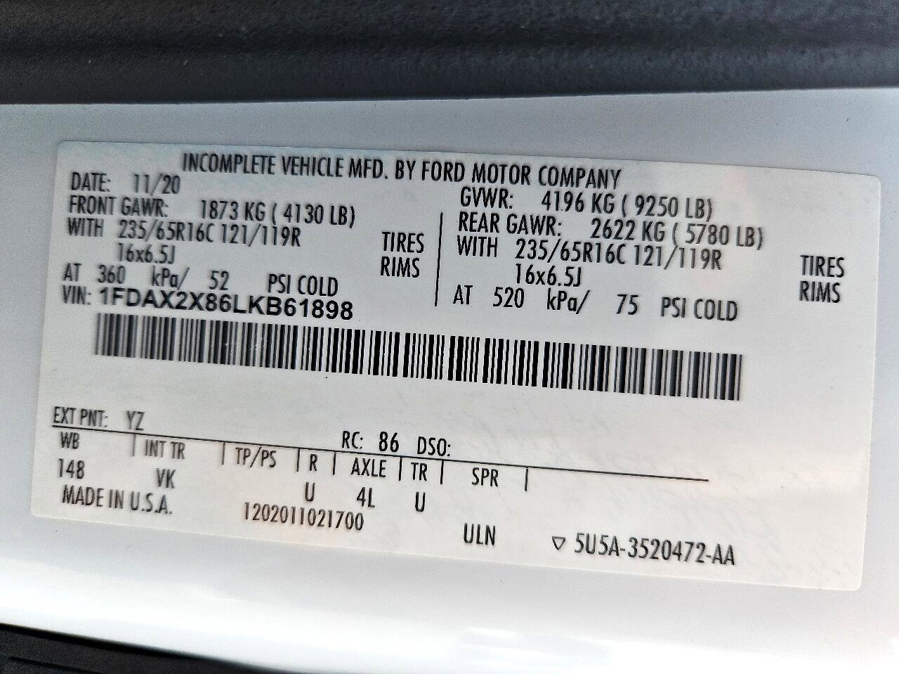 Used 2020 Ford Transit 350 XL image 58