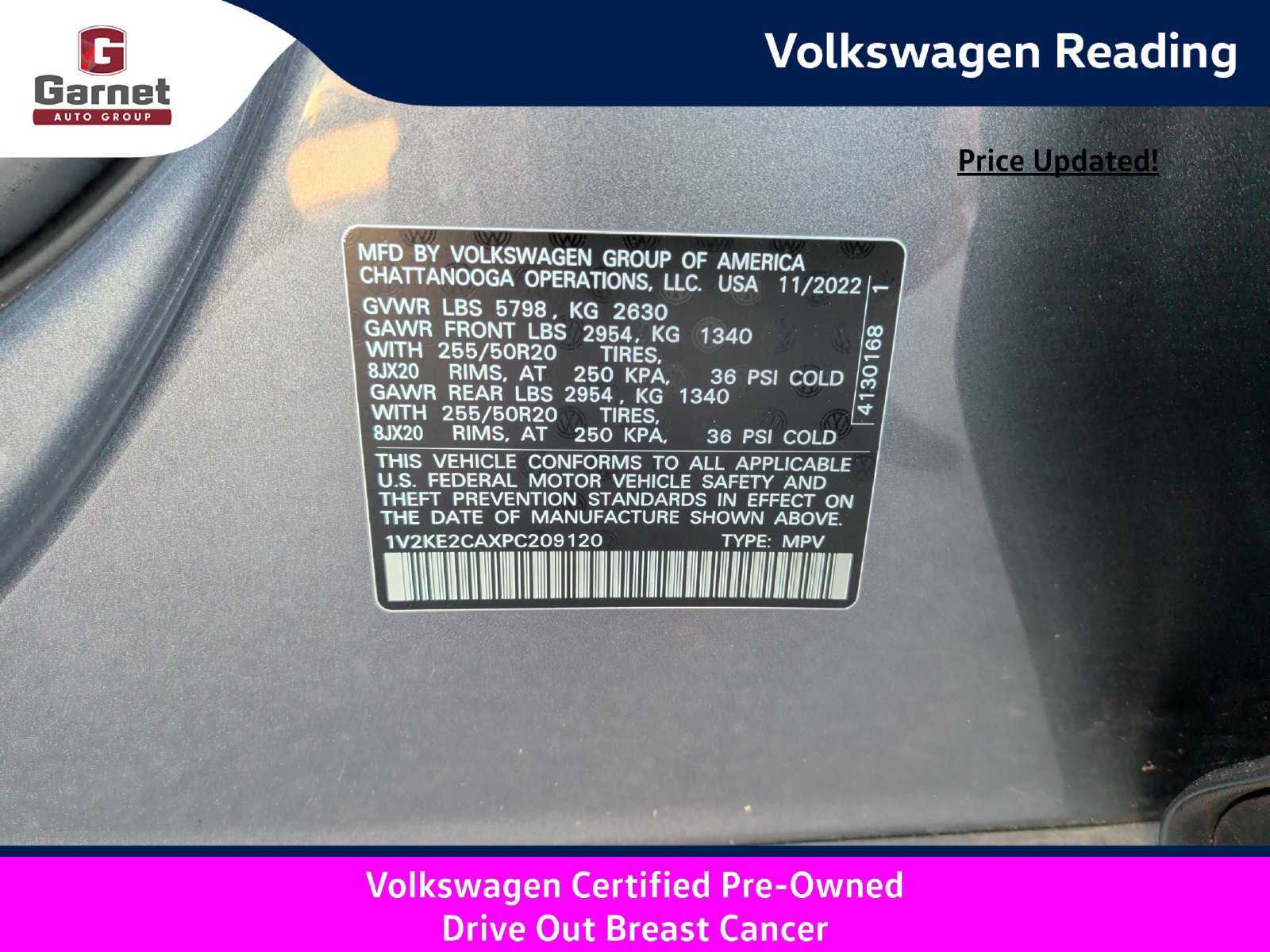 Certified 2023 Volkswagen Atlas Cross Sport SE w/ Panoramic Sunroof Package AWD/4WD image 34