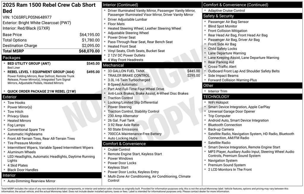 Used 2025 RAM 1500 Rebel w/ Bed Utility Group AWD/4WD image 7