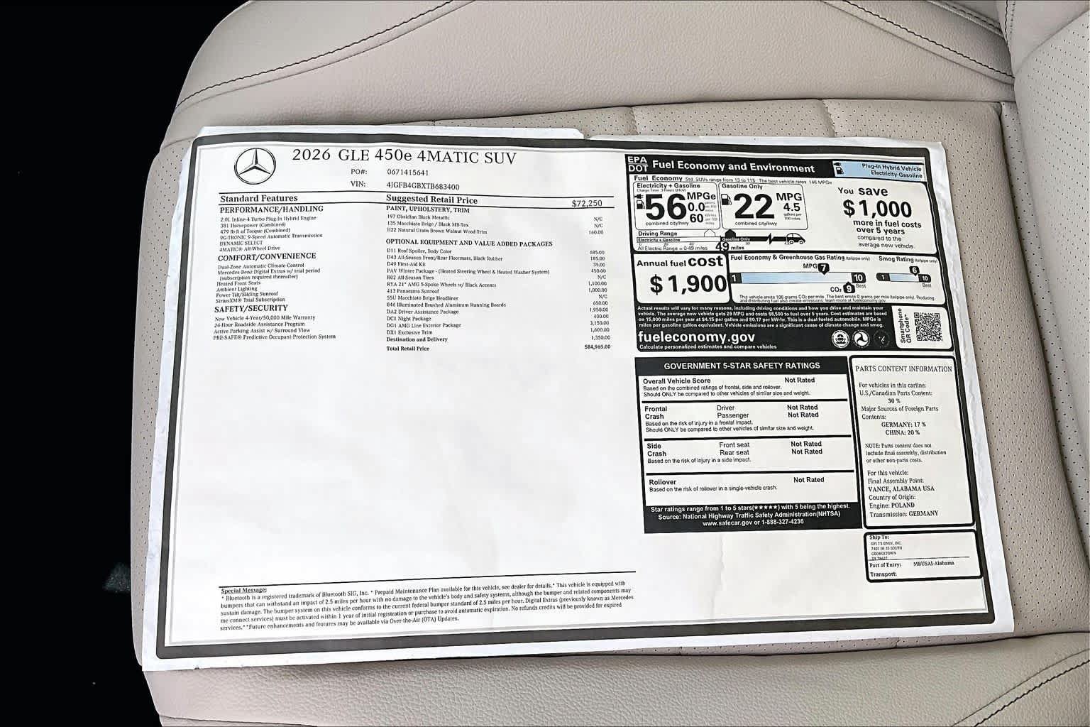 New 2026 Mercedes-Benz GLE 450e 4MATIC image 22