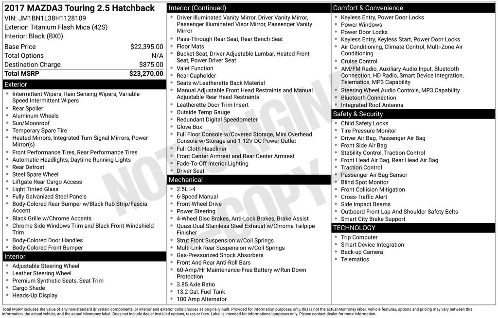 Used 2017 MAZDA MAZDA3 Touring FWD image 35