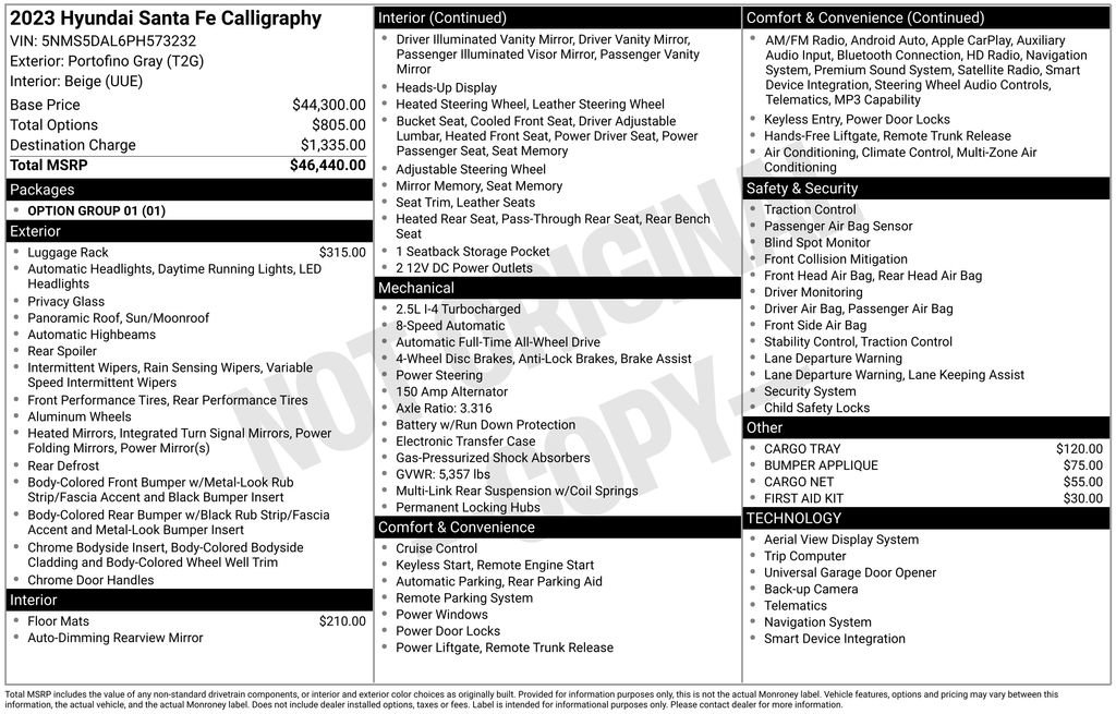 Used 2023 Hyundai Santa Fe Calligraphy image 50