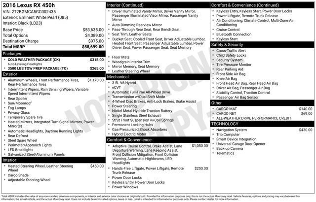 Used 2016 Lexus RX 450h AWD w/ Cold Weather Package image 5
