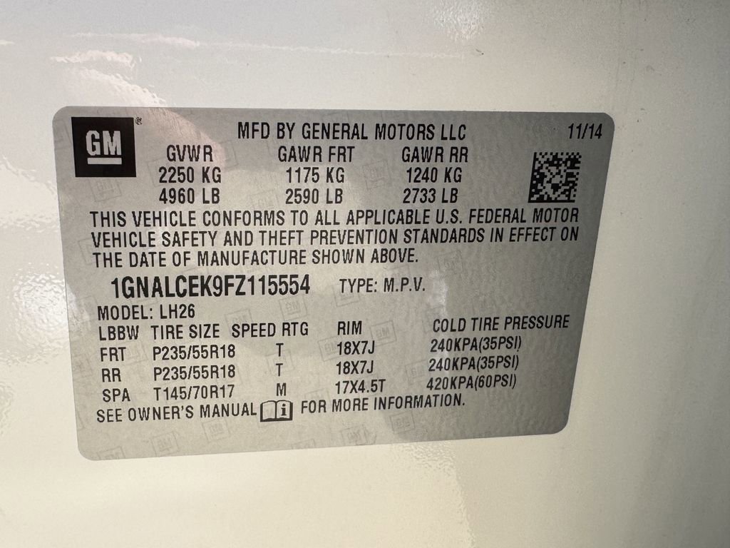 Used 2015 Chevrolet Equinox LT w/ Chrome Appearance Package image 30