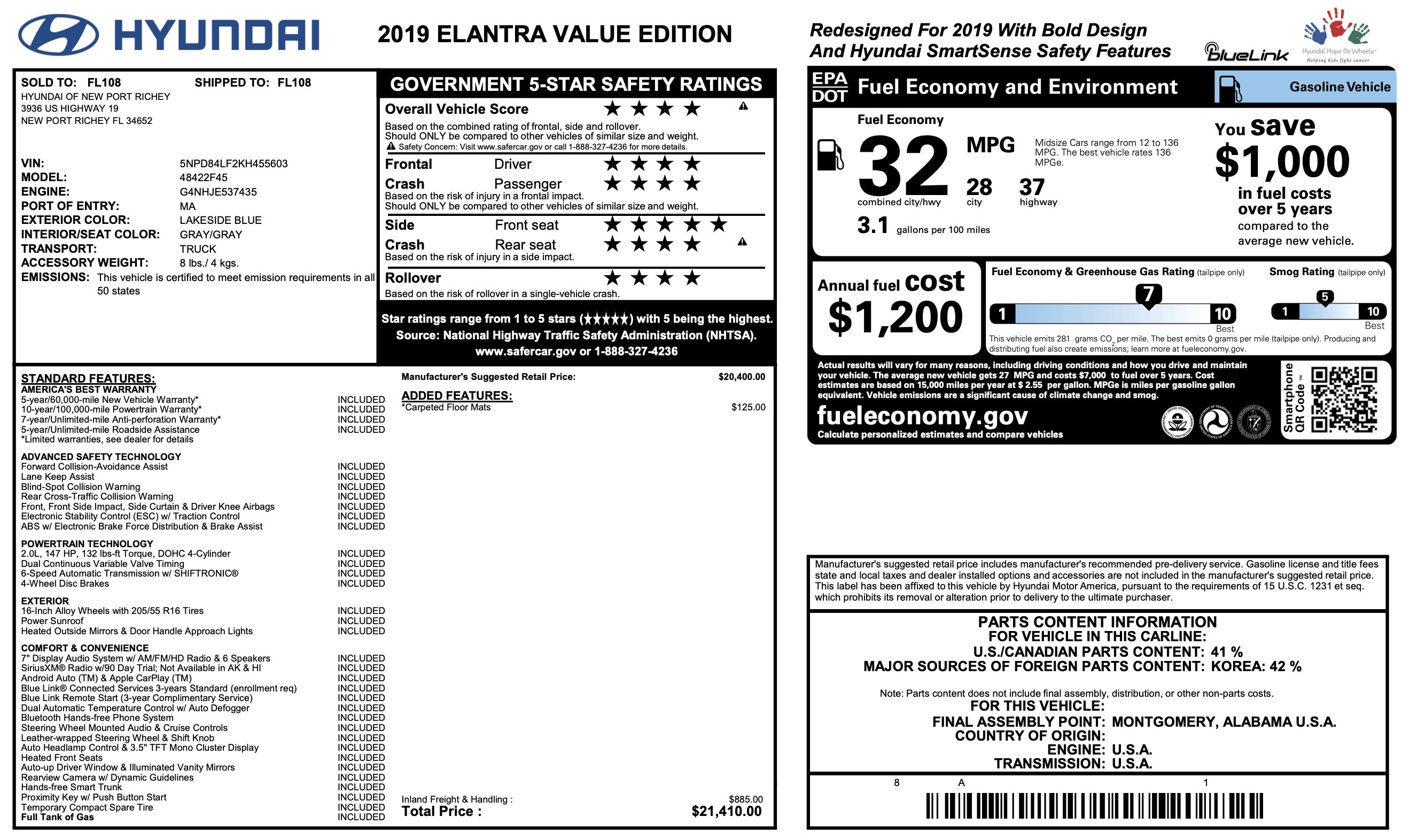 Used 2019 Hyundai Elantra Value Edition FWD image 6