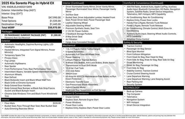 New 2025 Kia Sorento EX w/ EX Panoramic Sunroof Package image 5