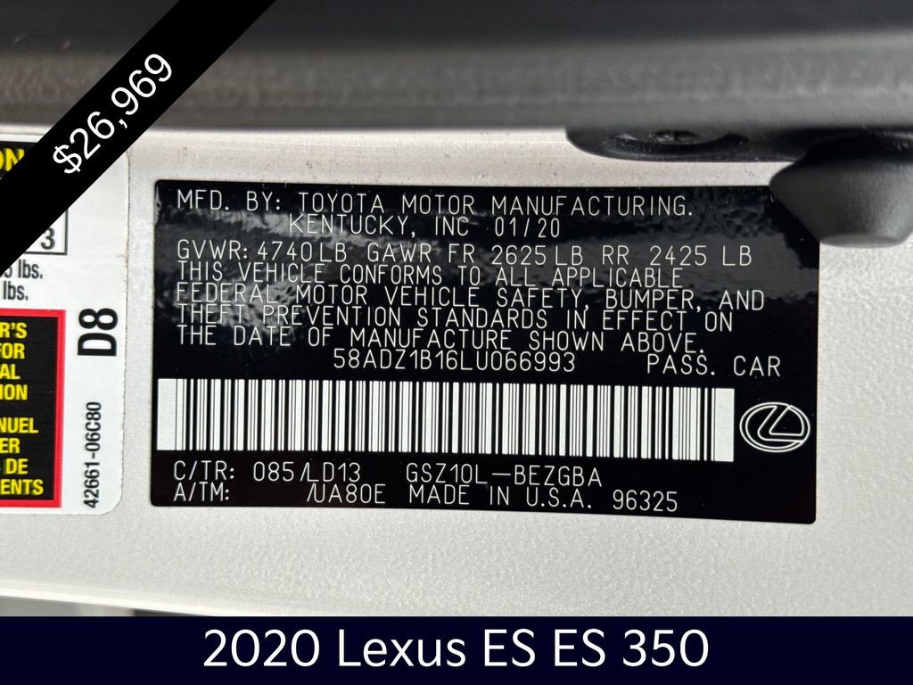 Used 2020 Lexus ES 350 w/ Premium Package image 29