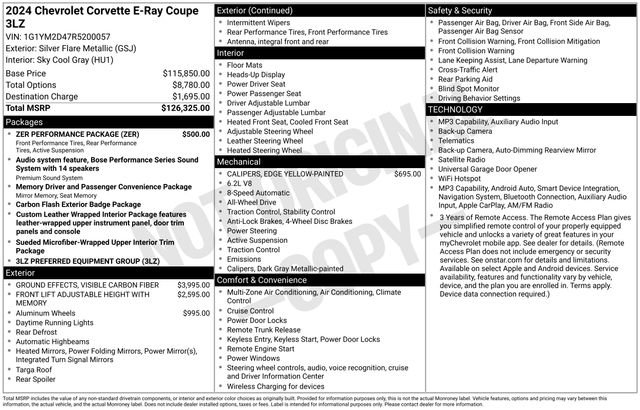 Certified 2024 Chevrolet Corvette E-Ray w/ ZER Performance Package AWD/4WD image 5