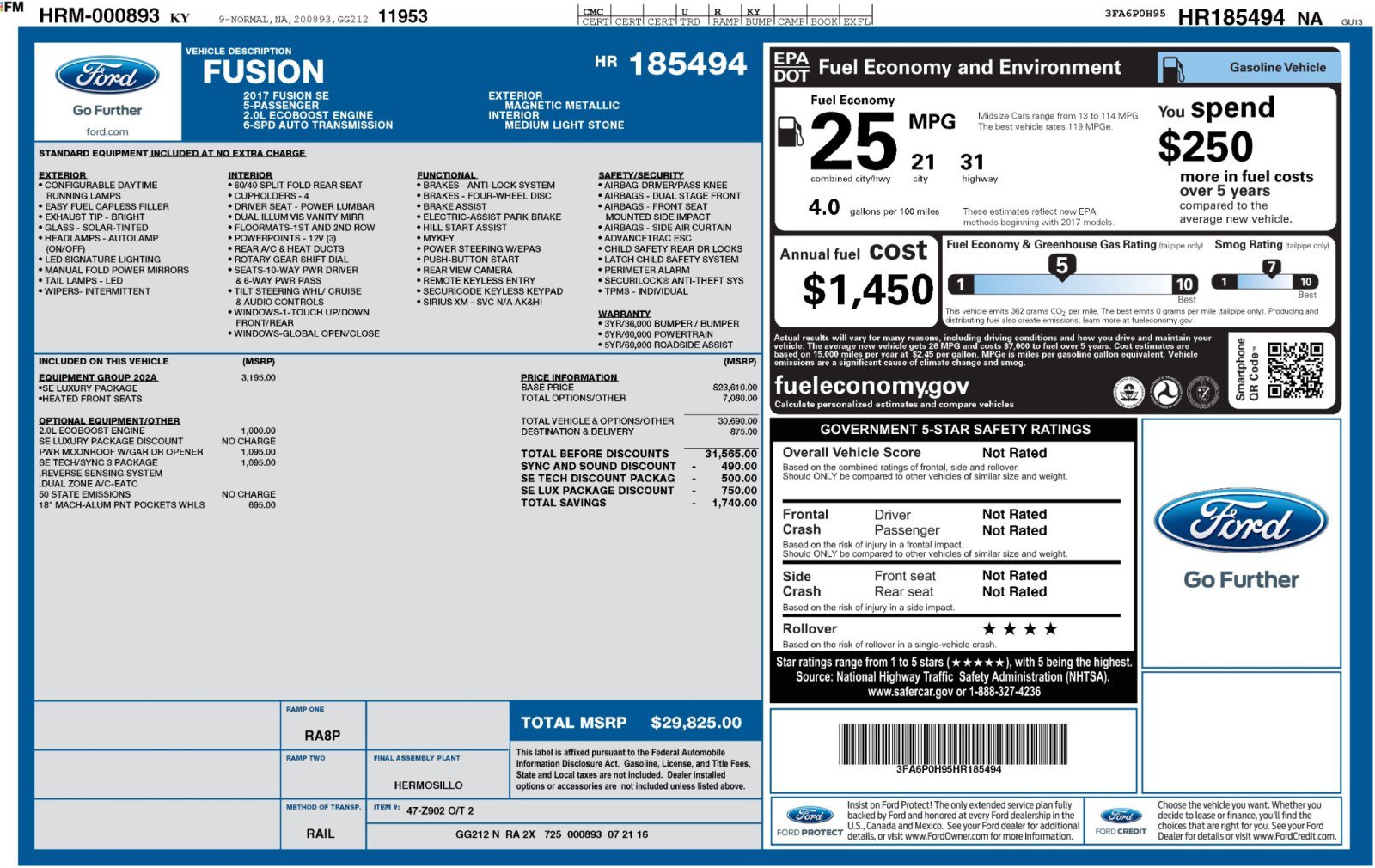 Used 2017 Ford Fusion SE w/ Fusion SE Technology Package image 48