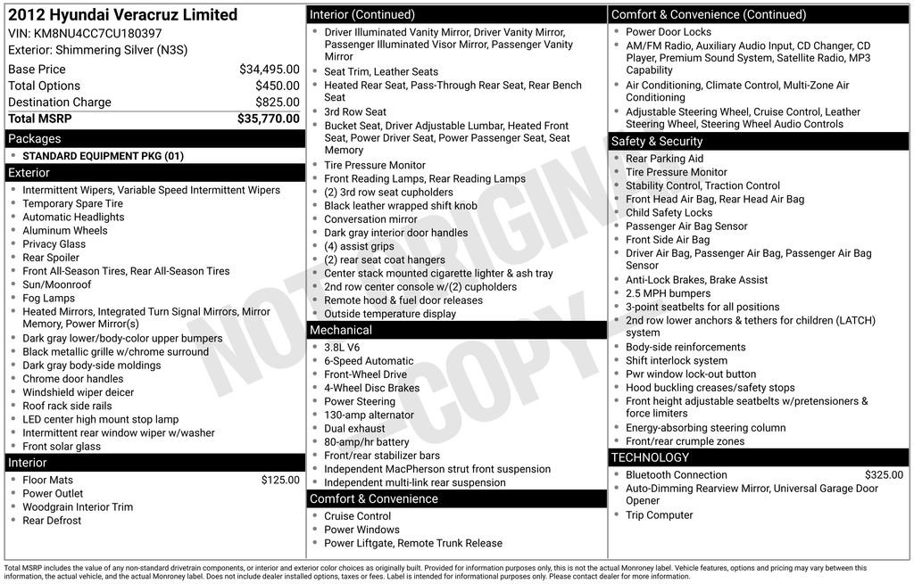Used 2012 Hyundai Veracruz Limited FWD image 2