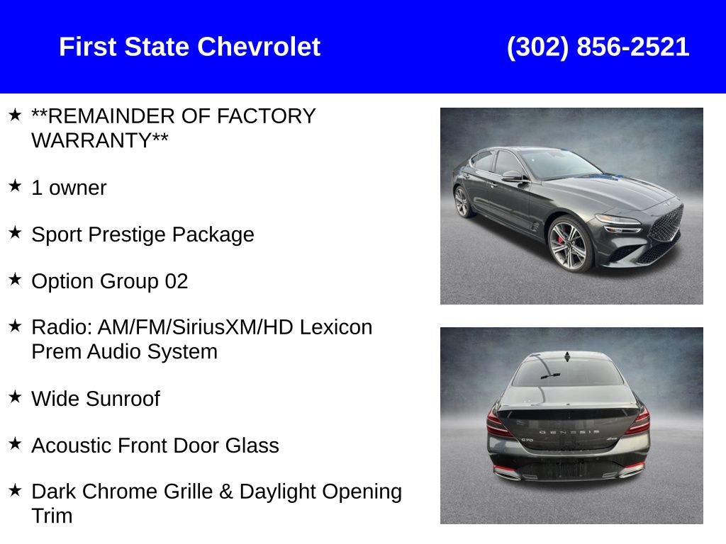 Used 2024 Genesis G70 2.5T w/ Sport Prestige Package image 2