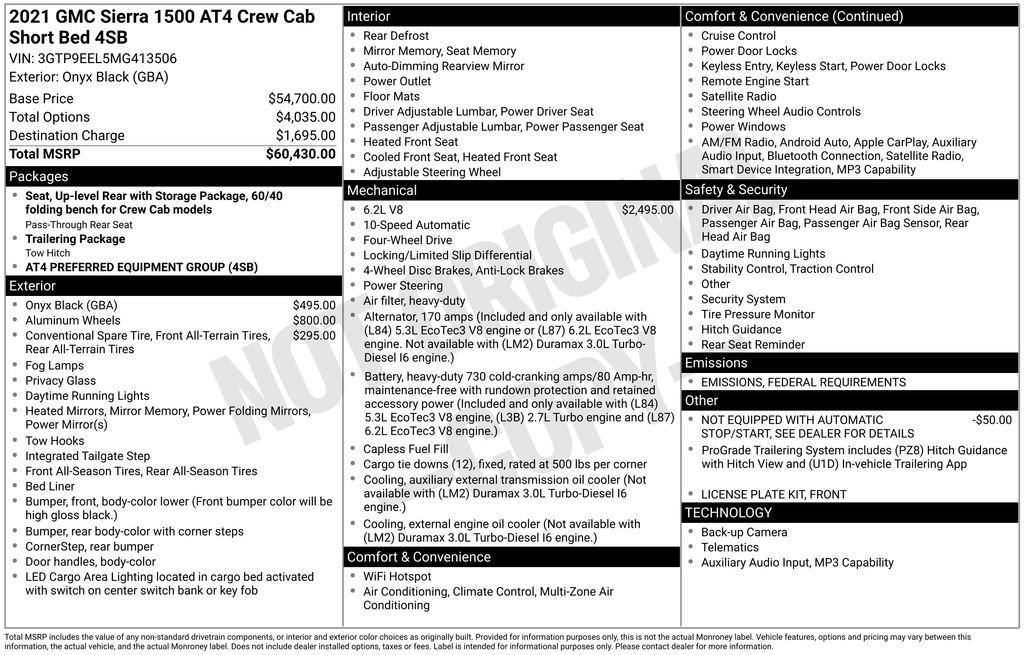 Used 2021 GMC Sierra 1500 AT4 image 2