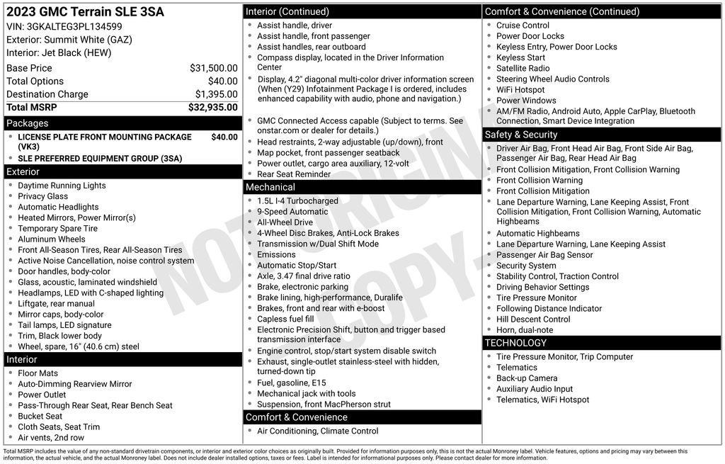 Used 2023 GMC Terrain SLE image 39