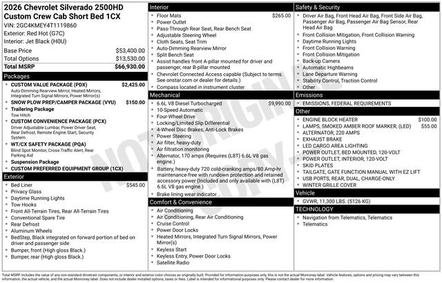 New 2026 Chevrolet Silverado 2500 Custom w/ Custom Value Package image 2