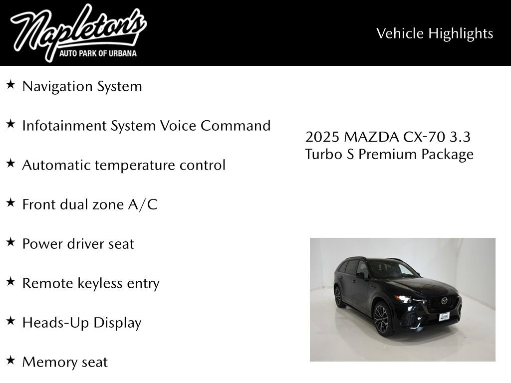 New 2025 MAZDA CX-70 3.3 Turbo S w/ Premium Package image 15