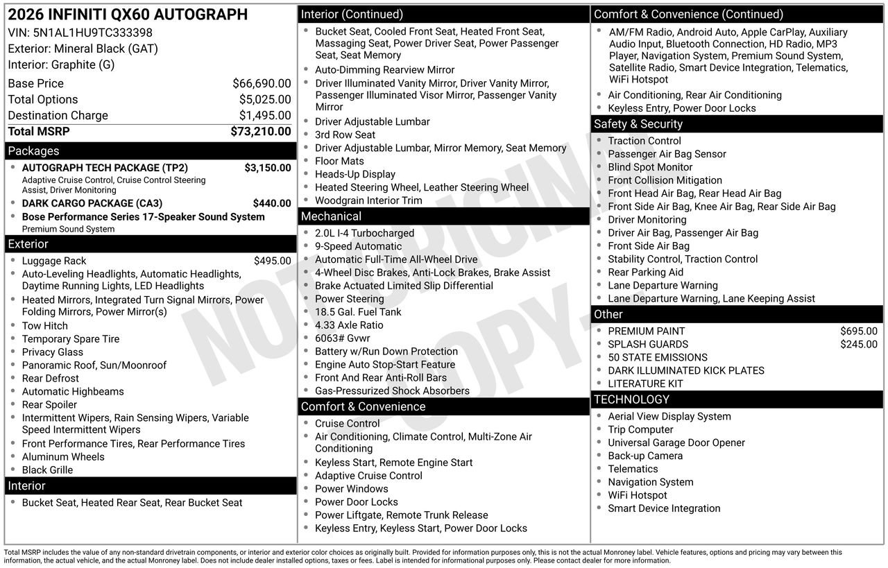 Certified 2026 INFINITI QX60 Autograph w/ Autograph Tech Package image 35