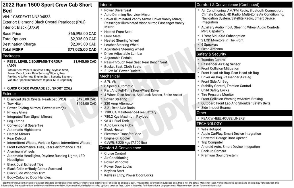Used 2022 RAM 1500 Sport w/ Rebel Level 2 Equipment Group AWD/4WD image 16