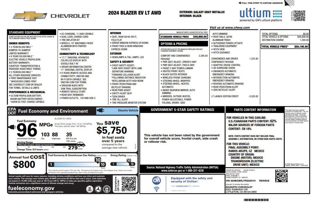 Used 2024 Chevrolet Blazer EV LT AWD/4WD image 3