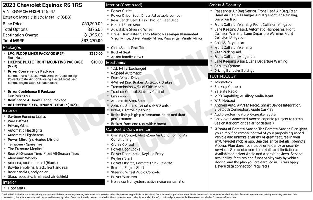 Used 2023 Chevrolet Equinox RS w/ LPO, Floor Liner Package FWD image 25