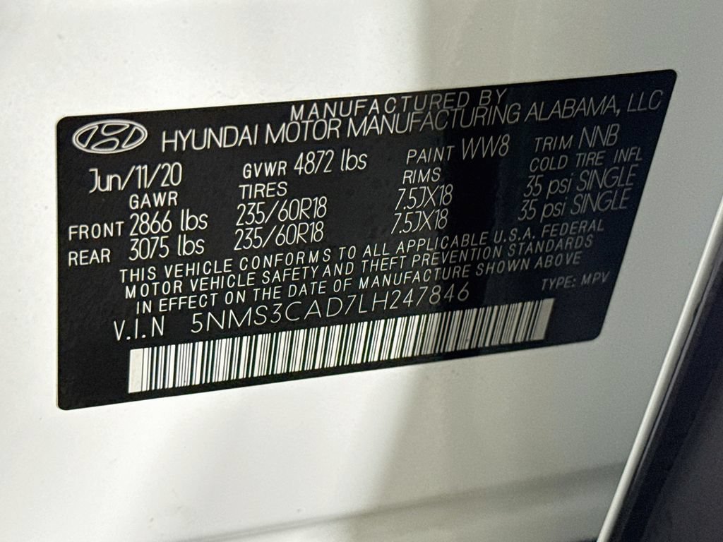 Used 2020 Hyundai Santa Fe SEL w/ Convenience Package AWD/4WD image 35